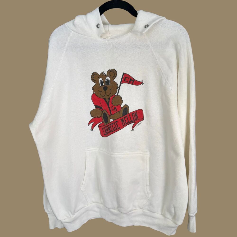Vintage 80s Carnegie Mellon Bear Hoodie - S/M